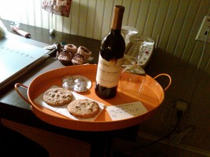 wine and cookies